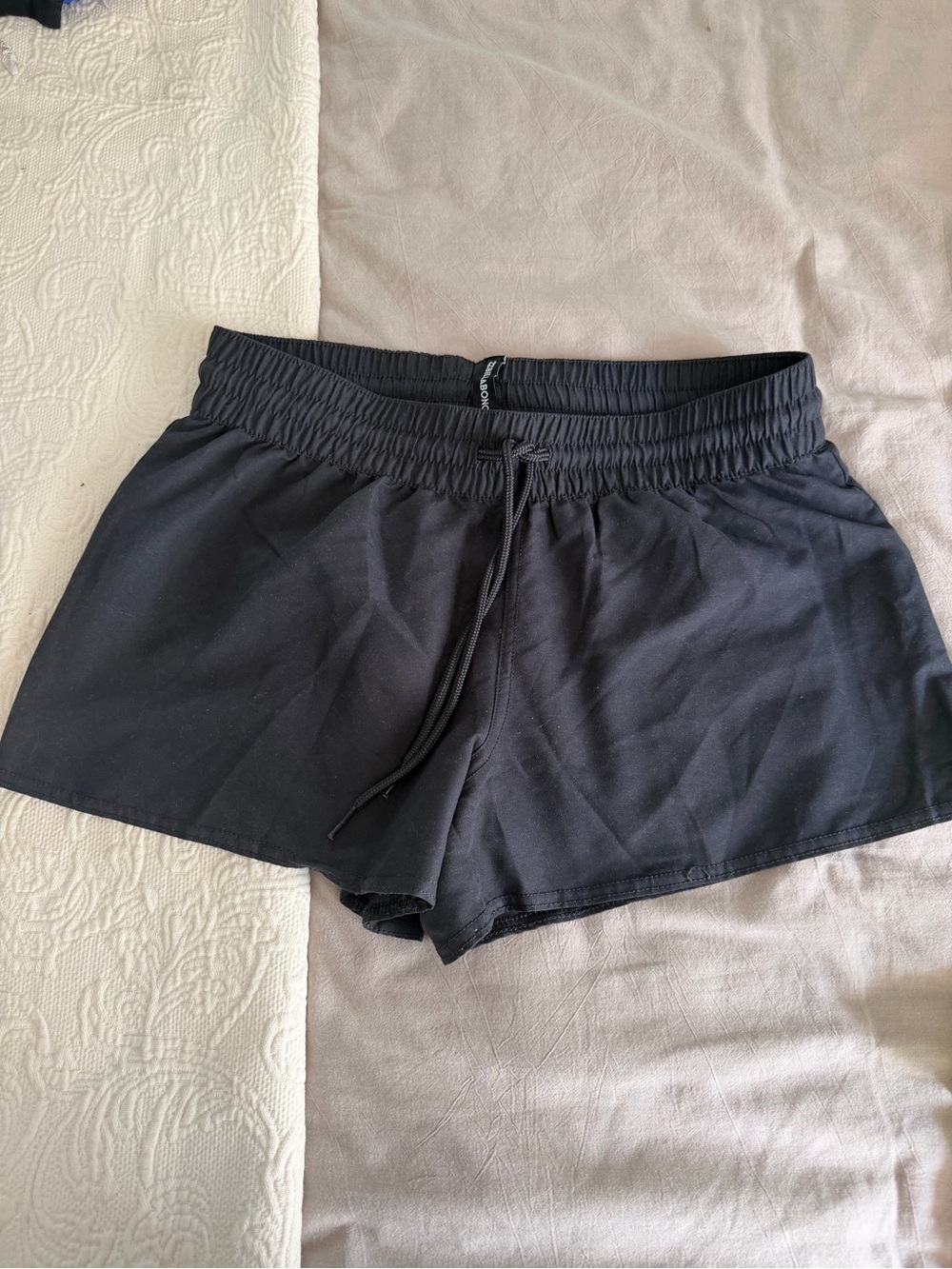 Billabong Black Elastic-Waist Athletic Shorts